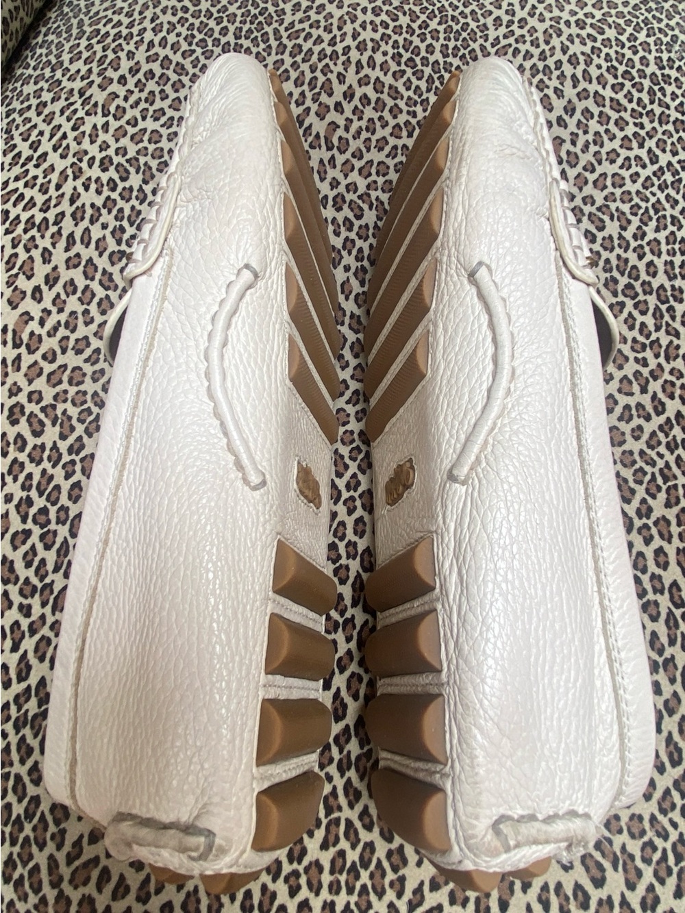 COACH OFF-WHITE Leather CLASSIC TURNLOCK Loafers/Retro-Cool-insane comfort-Sz9.5 - Picture 5 of 7